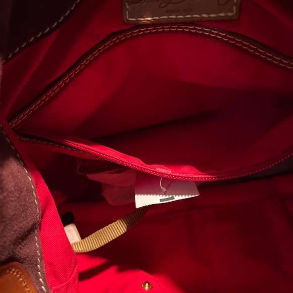 Dooney & Bourke Burgundy and Tan Hobo Bag - Picture 6 of 15